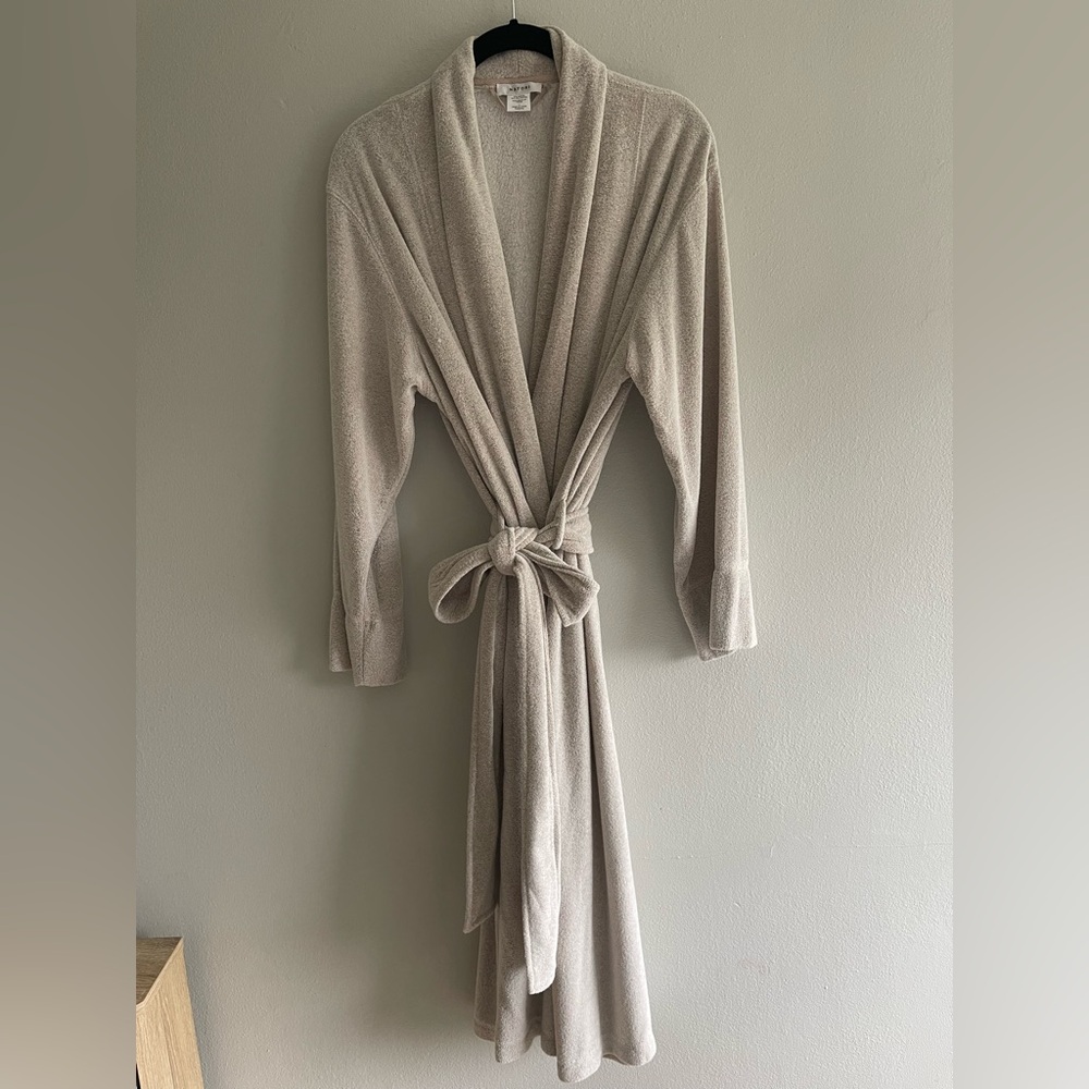 Natori Heather Tan Terry Robe - Large - lightweight